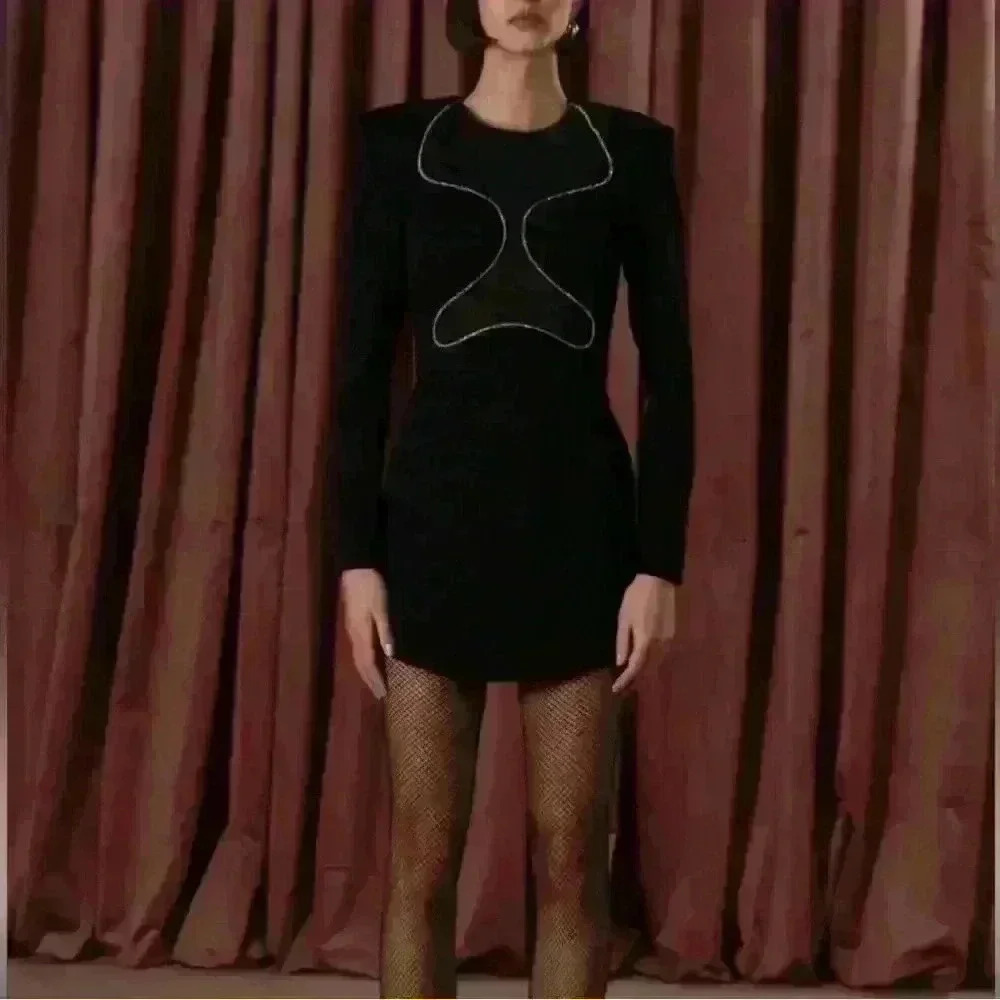 The Misha Hestia Mini Dress in Black Size Medium